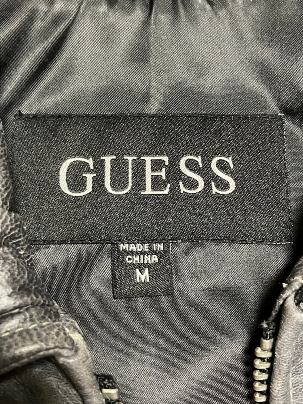 Vintage Guess Women's Genuine Leather Jacket, Size Medium, Black, Y2K, Moto - Picture 7 of 10